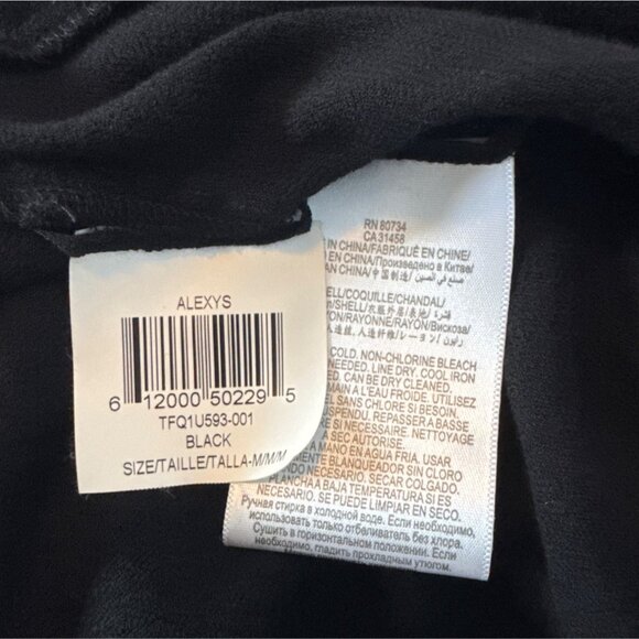 BCBGMAXAZRIA Black Sleeveless Button Front Top M - Picture 4 of 5